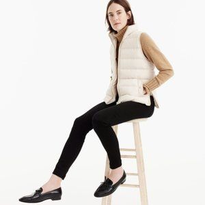 NWT J.Crew Mountain Puffer Down Vest Petite Small PS Bleached Sand H2736